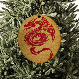 CUSTOM RED OR BLACK Dragon - ornament 4X3in