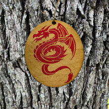 Load image into Gallery viewer, CUSTOM RED OR BLACK Dragon - ornament 4X3in