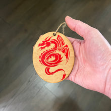 Load image into Gallery viewer, CUSTOM RED OR BLACK Dragon - ornament 4X3in