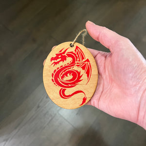 CUSTOM RED OR BLACK Dragon - ornament 4X3in