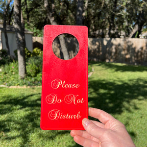 RED Please do not disturb door hanger Sign