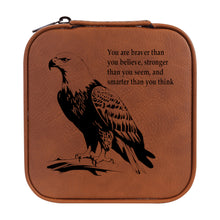 Load image into Gallery viewer, Jewelry Box 4x4 - CUSTOM - You are braver than you believe with eagle