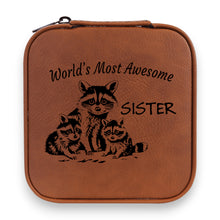 Load image into Gallery viewer, Jewelry Box 4x4 - CUSTOM - World's Most awesome Sister with Racoons
