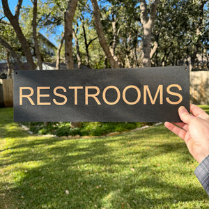 Restrooms Inboard and Outboard signs BLACK