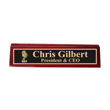 Load image into Gallery viewer, Desk Wedge Name Plate - PERSONALIZED - Microphone - 11 Inches