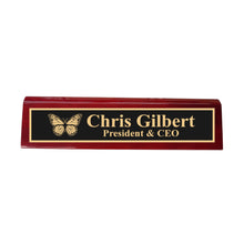 Load image into Gallery viewer, Desk Wedge Name Plate - PERSONALIZED - Butterfly - 11 Inches