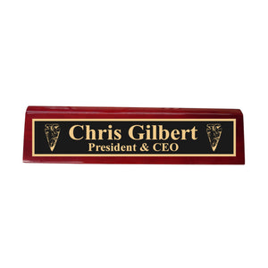 Desk Wedge Name Plate - PERSONALIZED - Arrowhead - 11 Inches