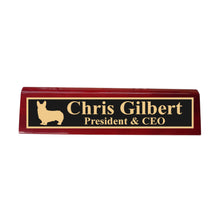 Load image into Gallery viewer, Desk Wedge Name Plate - PERSONALIZED - Corgi - 11 Inches