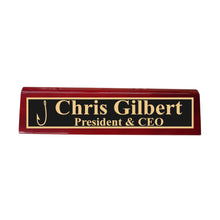 Load image into Gallery viewer, Desk Wedge Name Plate - PERSONALIZED - Fish Hook - 11 Inches