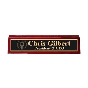 Desk Wedge Name Plate - PERSONALIZED - Kidney - 11 Inches