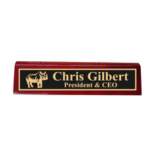 Load image into Gallery viewer, Desk Wedge Name Plate - PERSONALIZED - Indian Rhino - 11 Inches
