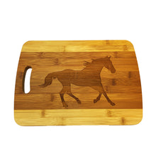 Load image into Gallery viewer, Running Horse Cutting Board 14&#39;&#39;x9.5&#39;&#39;x.5&#39;&#39; Bamboo