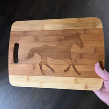 Load image into Gallery viewer, Running Horse Cutting Board 14&#39;&#39;x9.5&#39;&#39;x.5&#39;&#39; Bamboo