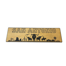 Load image into Gallery viewer, San Antonio Plaque with Landscape BLACK Sign 3x11