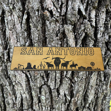 Load image into Gallery viewer, San Antonio Plaque with Landscape BLACK Sign 3x11