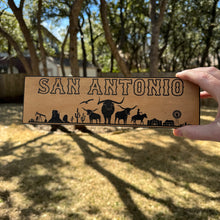 Load image into Gallery viewer, San Antonio Plaque with Landscape BLACK Sign 3x11