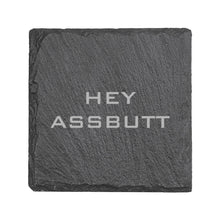 Load image into Gallery viewer, 15oz Stemless Wine Glass Set - Hey Assbut + Slate Coaster