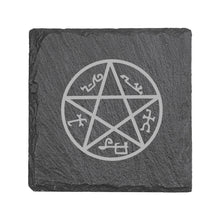 Load image into Gallery viewer, 15oz Stemless Wine Glass Set - Demon Trap + Slate Coaster
