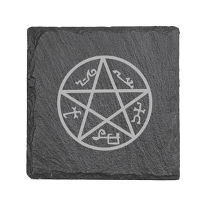 15oz Stemless Wine Glass Set - Demon Trap + Slate Coaster