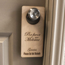 Load image into Gallery viewer, Spanish Language - Please Do Not Disturb - Door Hanger - Raw Wood 9x4