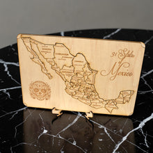 Load image into Gallery viewer, 31 States of Mexico - CUSTOM - Puzzle Map - Art Kit - Raw Wood 18x12 Inches - 32 pieces - With Stand