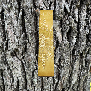 Bookmark - PERSONALIZED Sunflower Flower - Birch wood