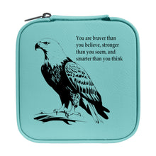 Load image into Gallery viewer, Jewelry Box 4x4 - CUSTOM - You are braver than you believe with eagle