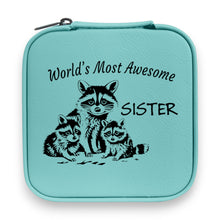 Load image into Gallery viewer, Jewelry Box 4x4 - CUSTOM - World's Most awesome Sister with Racoons