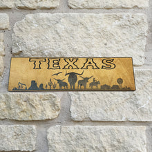 Load image into Gallery viewer, Texas Plaque with Landscape BLACK Sign 3x11