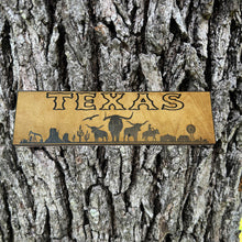 Load image into Gallery viewer, Texas Plaque with Landscape BLACK Sign 3x11