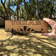 Load image into Gallery viewer, Texas Plaque with Landscape BLACK Sign 3x11