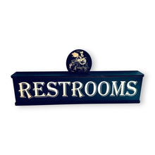 Load image into Gallery viewer, Sign - Restrooms - BLACK - With Add on - Box Sign - 24x6x3 inches