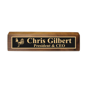 Desk Wedge Name Plate - PERSONALIZED - Chicken - 11 Inches