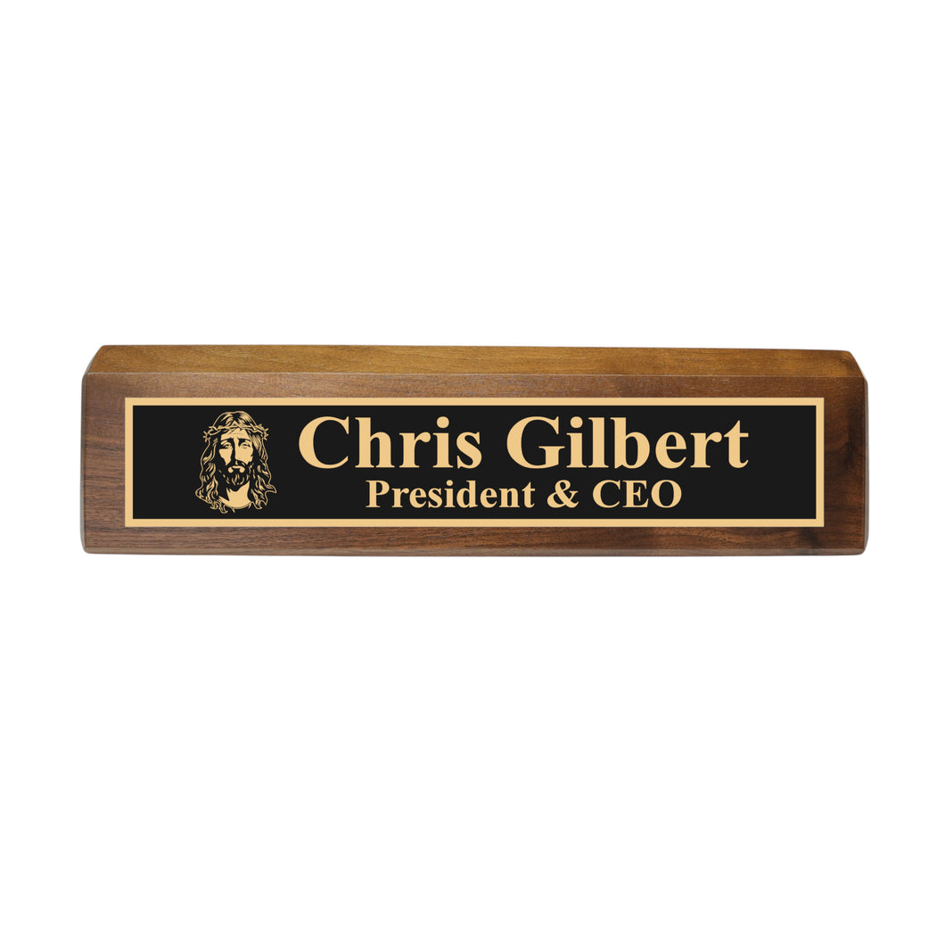 Desk Wedge Name Plate - PERSONALIZED - Jesus - 11 Inches