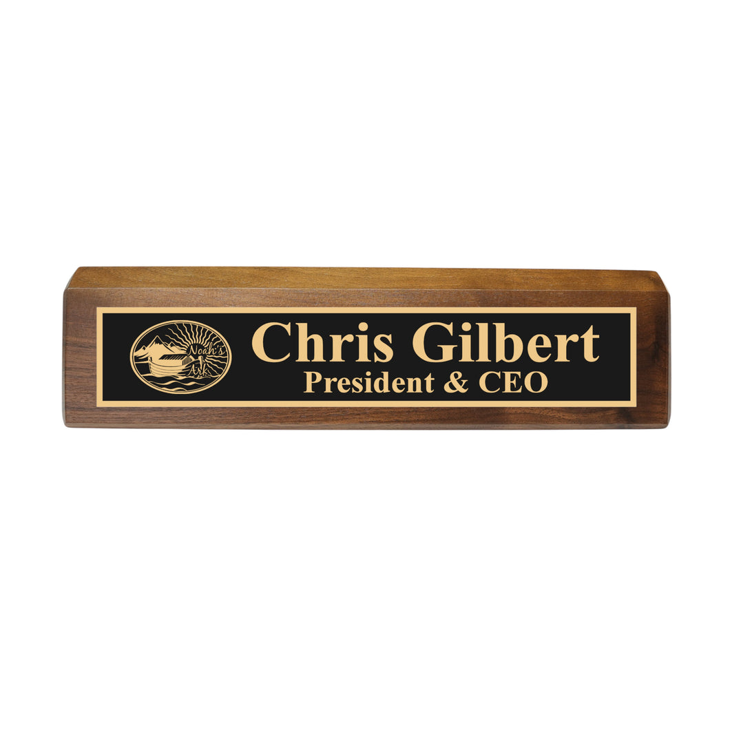 Desk Wedge Name Plate - PERSONALIZED - Noahs Ark - 11 Inches