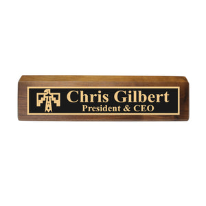 Desk Wedge Name Plate - PERSONALIZED - Thunderbird Native American - 11 Inches