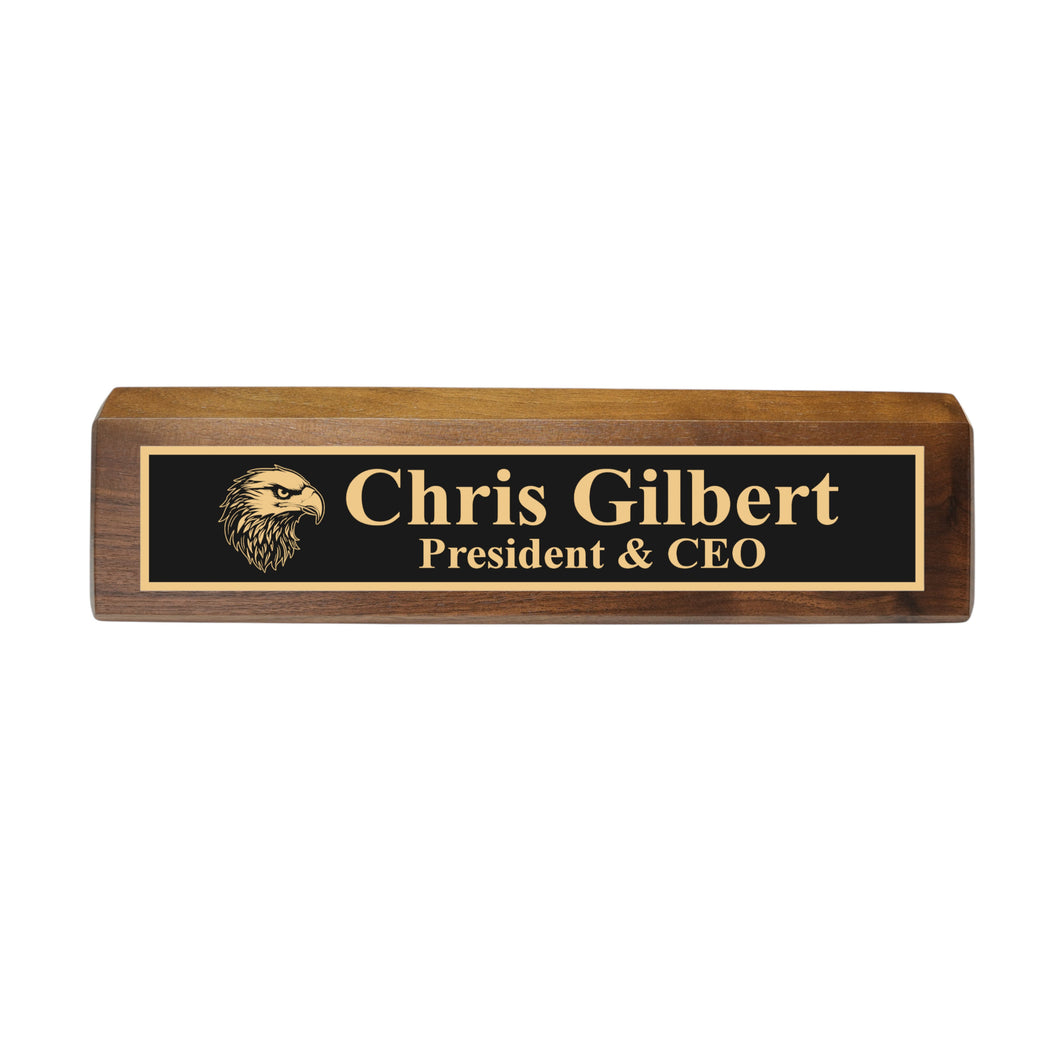 Desk Wedge Name Plate - PERSONALIZED - Eagle - 11 Inches