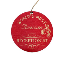 Load image into Gallery viewer, Ornament - RED Worlds most Awesome Receptionist