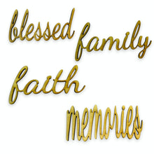 Load image into Gallery viewer, Signs - blessed family faith memories - All 4 - Raw Wood