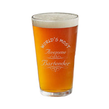 Load image into Gallery viewer, 16oz Beer Mug - Worlds most awesome Bartender