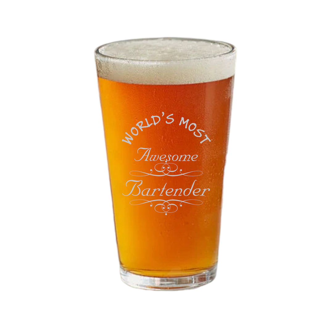 16oz Beer Mug - Worlds most awesome Bartender