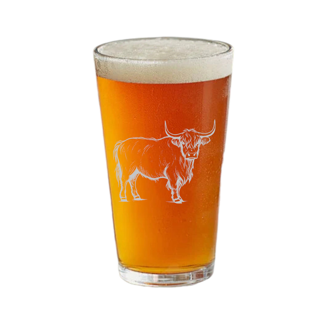 16oz Beer Mug - Highland Cow