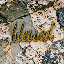 Load image into Gallery viewer, Signs - blessed family faith memories - All 4 - Raw Wood