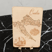 Load image into Gallery viewer, Croatia Puzzle Map - Art Kit - Raw Wood 12x18 Inches - 23 Pieces - With Stand