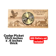 Load image into Gallery viewer, Clock - Cedar Picket - For a Time Deer Scene - 12x5 Inches