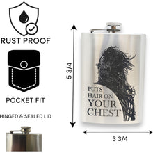 Load image into Gallery viewer, 8oz Puts Hair on Your Chest Stainless Steel Flask