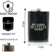 Load image into Gallery viewer, 8oz BLACK Best Looking Scotch Drinker Flask