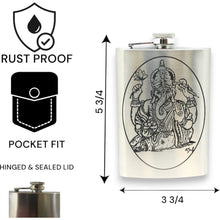 Load image into Gallery viewer, 8oz Ganesha Stainless Steel Flask