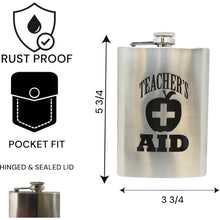 Load image into Gallery viewer, 8oz Teacher's Aid Stainless Steel Flask