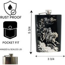 Load image into Gallery viewer, 8oz BLACK The Pale Rider Flask